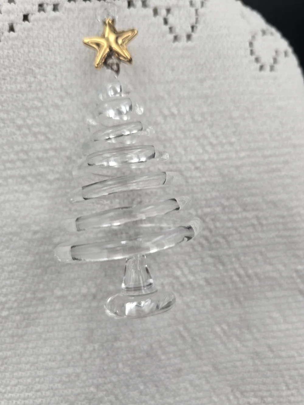 Lenox Clear Glass Angel Ornament with Silver Halo